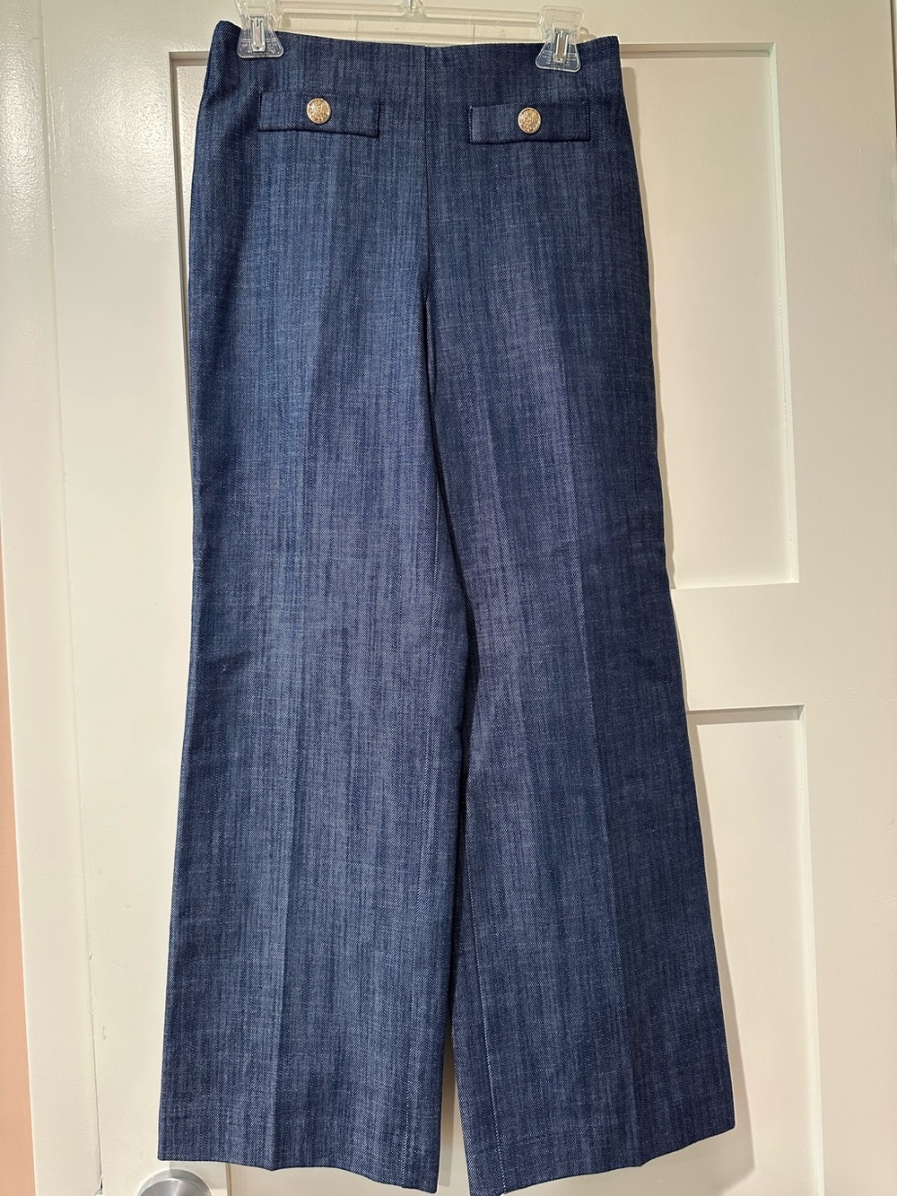 Loft size 0 Petite sailor style wide leg denim pants.